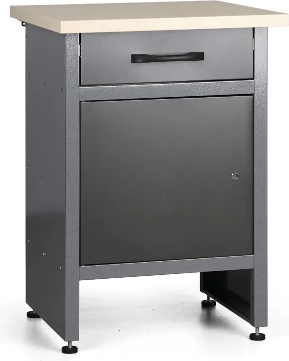 Pracovný stôl do dielne G1, 840 x 600 x 600 mm, 1 zásuvka, 1 skrinka