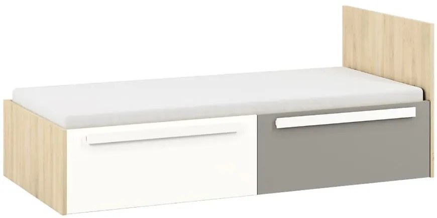 Posteľ 17 Drop Buk Fjord/Biely/Šedá Platina