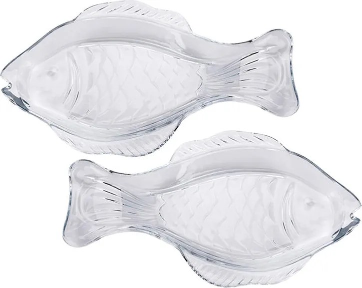 Sada sklenených tanierov RYBA 2 ks