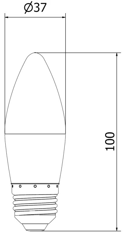 Mexen Nova, LED žiarovka E27, C37, 8W, Teplá - 3000K, 840 lm -L102-E27-0830-01