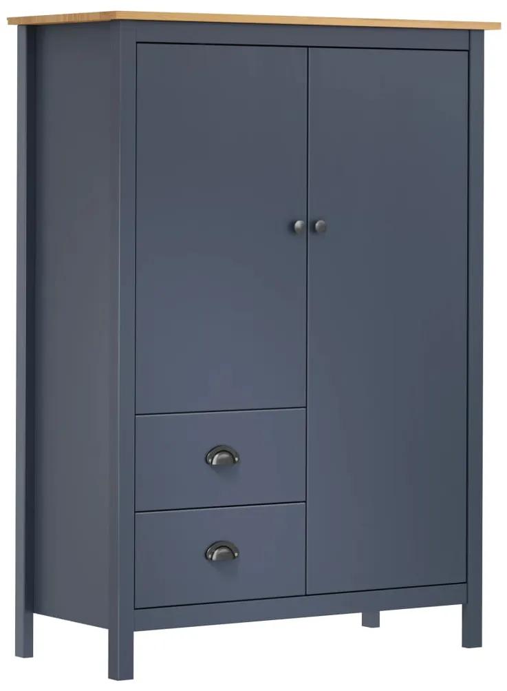 vidaXL 2-dverový šatník Hill Range sivý 99x45x137 cm borovicový masív