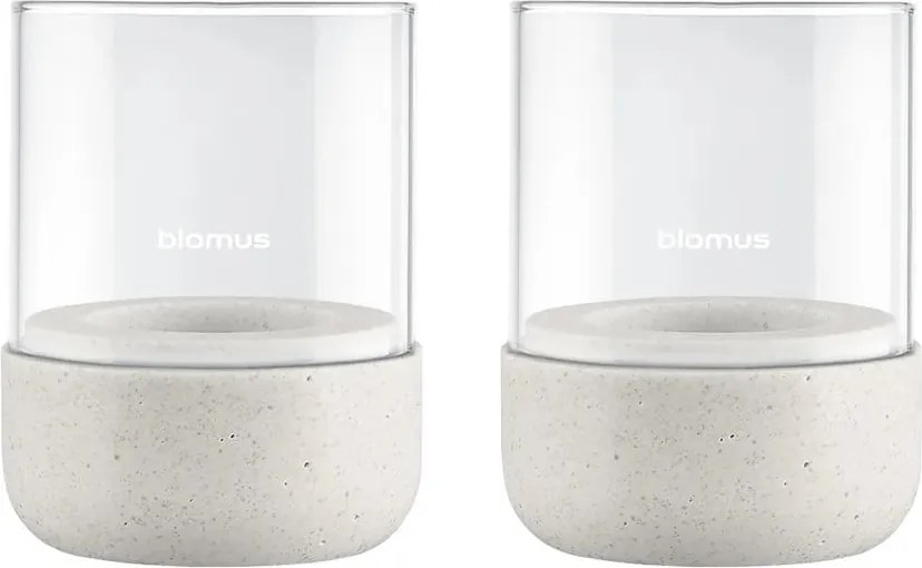Sklenené svietniky v súprave na čajovú sviečku 2 ks Calma – Blomus