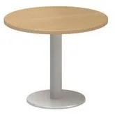 Kruhový konferenčný stôl Alfa 400 so sivým podnožím, 70 x 50,7 cm, dezén buk