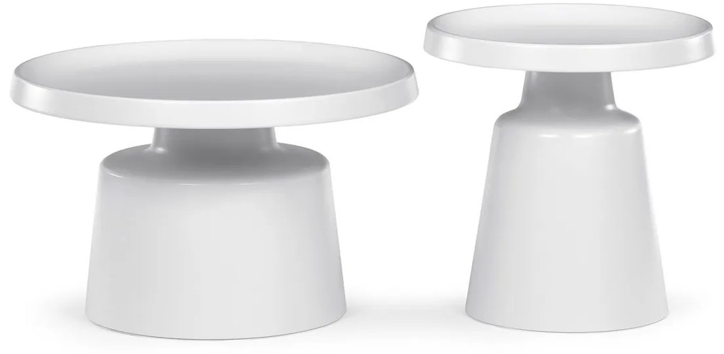 F4114 WT súprava konferenčných stolíkov, biela, 2ks