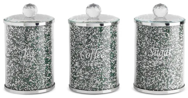 Sada troch nádob VENTOSA 04 zelená / strieborná (3 ks)