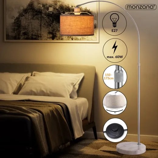 InternetovaZahrada Dizajnová oblúková lampa - nastaviteľná 150-175cm