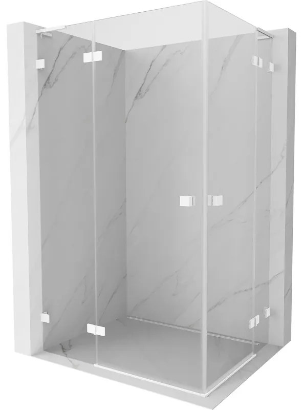 Mexen Lunar, L Duo výklopný sprchový kút 105 x 75 cm, 8mm číre sklo, biely profil, 834L-105L-075P-20-00