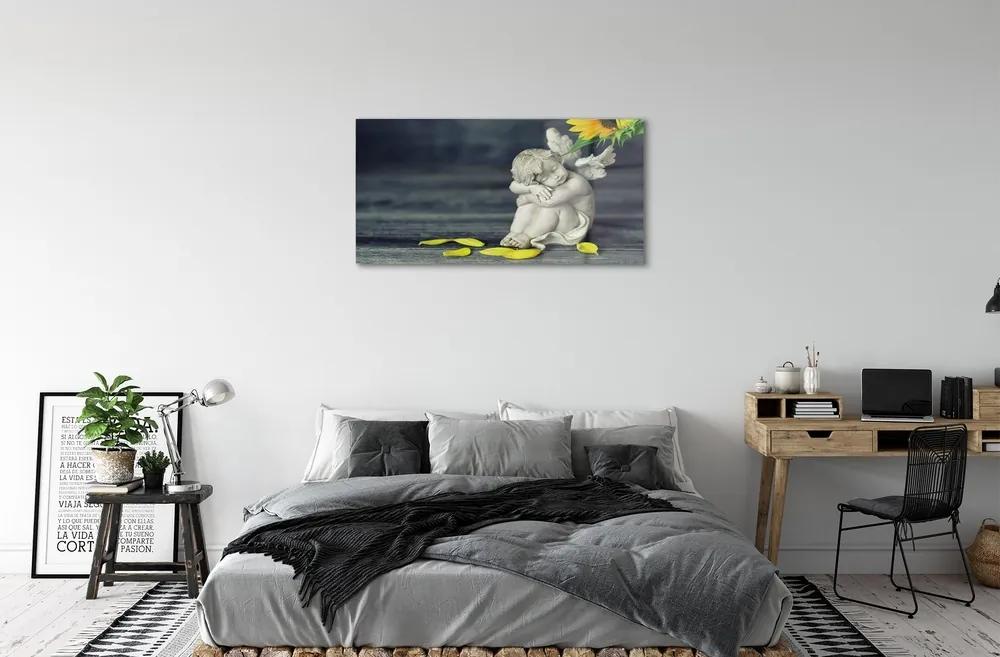 Sklenený obraz Spacie anjela slnečnica 120x60 cm