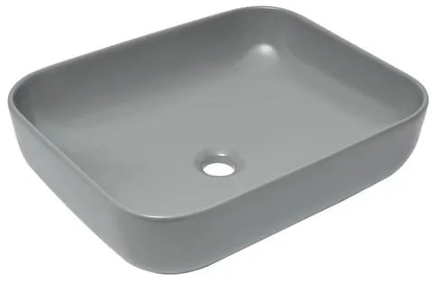 Umývadlo na dosku SAT Infinitio 50x39 cm šedá mat bez prepadu SATINF5039LGRM