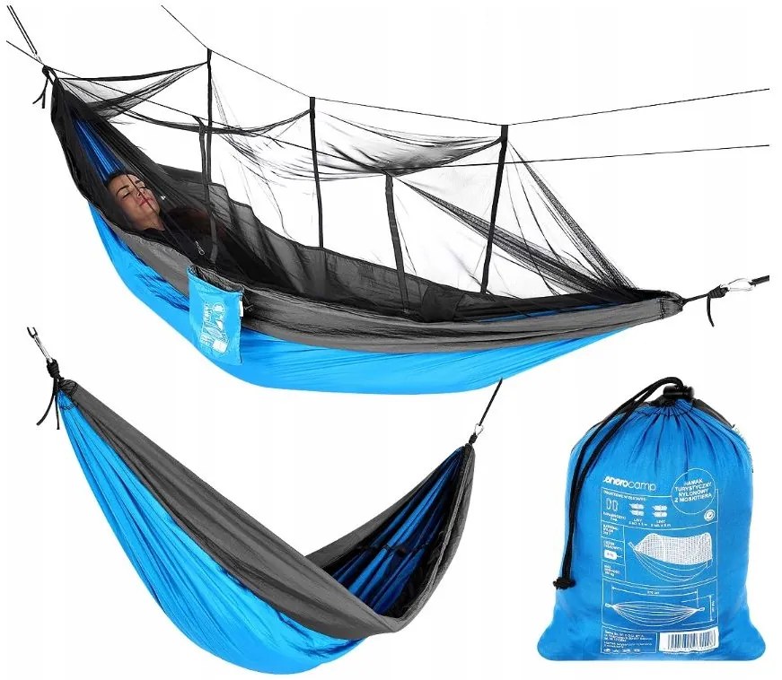 Bestent Hojdacia sieť pre 2 osoby s moskytiérou 270x140cm modrá