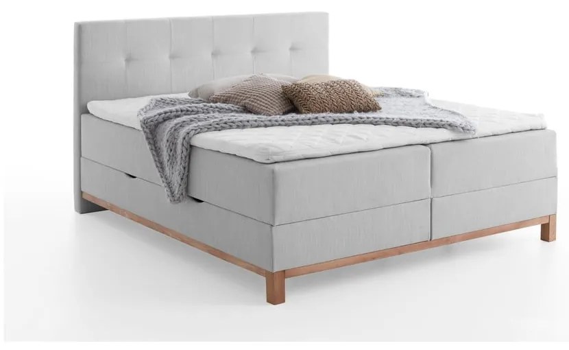 Svetlosivá boxspring posteľ s úložným priestorom 180x200 cm Catania - Meise Möbel