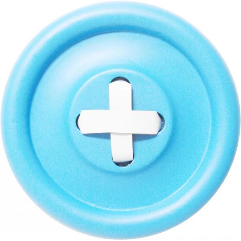 HK living Drevený vešiak Button Blue/white 18 cm