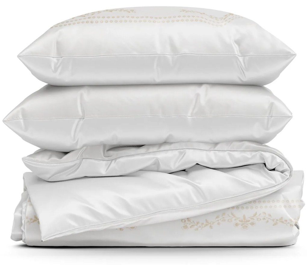 MAKOSATÉNOVÉ OBLIEČKY REINA53 200X220 CM, 2 KS 70X80 CM BIELE