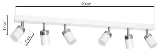 Bodové svietidlo JOKER 6xGU10/25W/230V biela/lesklý chróm