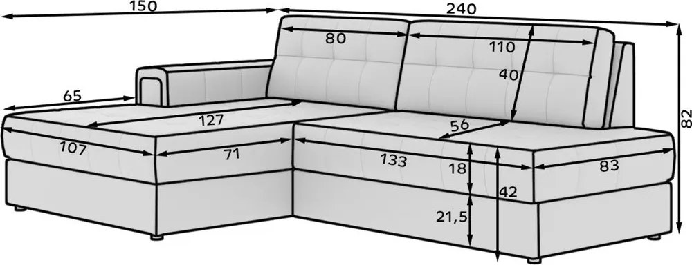 Béžová zamatová rozkladacia rohová pohovka (ľavý roh/s leňoškou) Blezalt – ELTAP