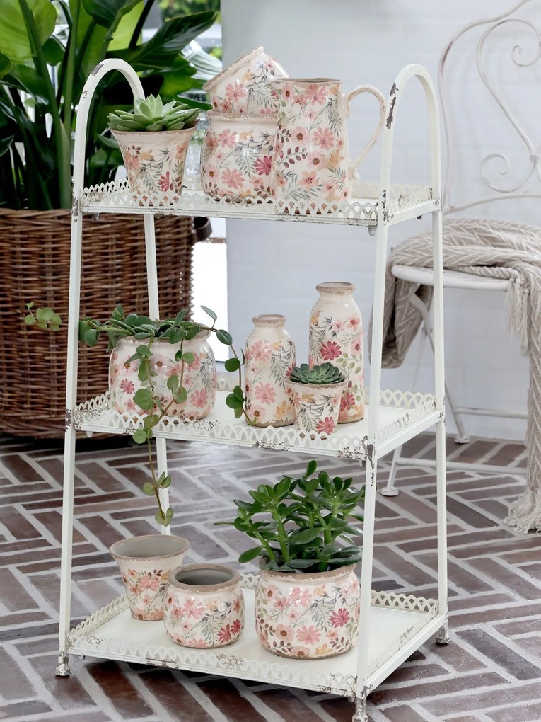 Keramická dekoračná váza s kvetmi Floral Auray - Ø 7*15cm