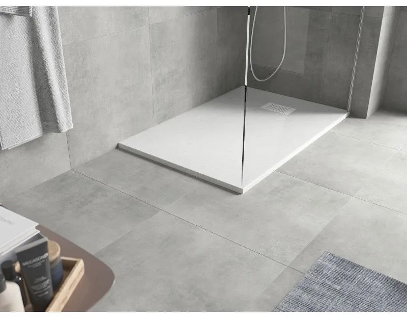 Mexen Hugo, obdĺžniková sprchová vanička SMC 130 x 80 cm, biela, biela krytka, 42108013-W