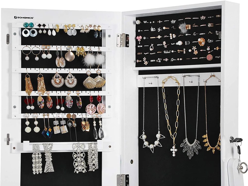 Šperkovnica so zrkadlom Jewellery biela