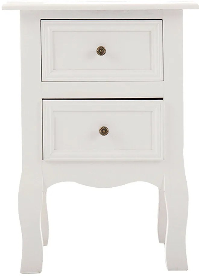 Set 2 nočných stolíkov, biely