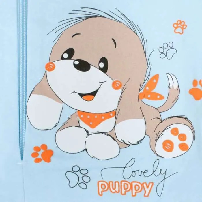 Dojčenský detský spací vak psík modrý