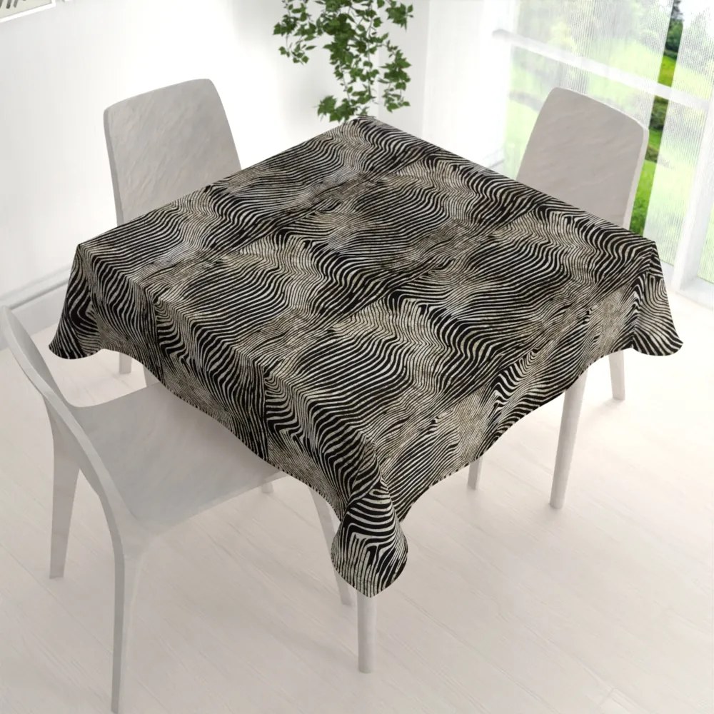 Biante Zamatový štvorcový obrus Tamara TMR-052 Zebrovaný vzor 40x40 cm