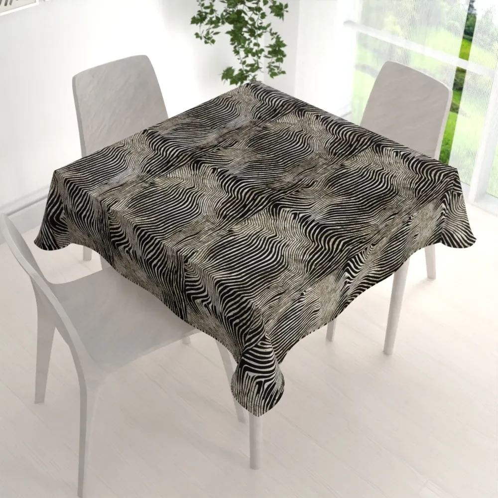Biante Zamatový štvorcový obrus Tamara TMR-052 Zebrovaný vzor 40x40 cm