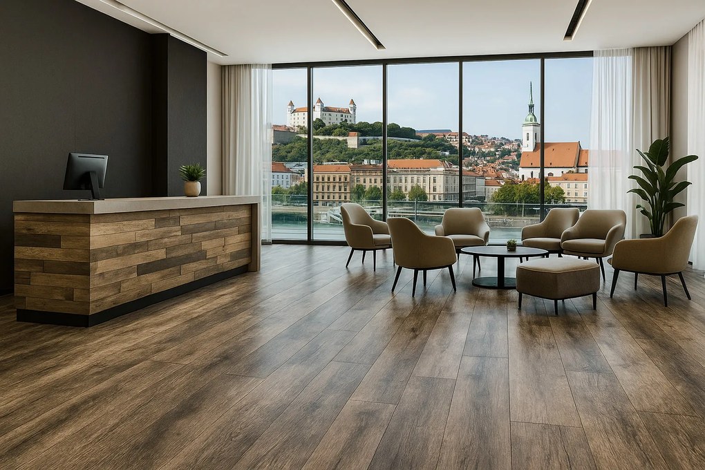 Beauflor, AKCIA: 90x370 cm PVC podlaha - lino Texalino Supreme 997 D Valley Oak - dub, šíře, hnedá, filc, chodba / predsieň