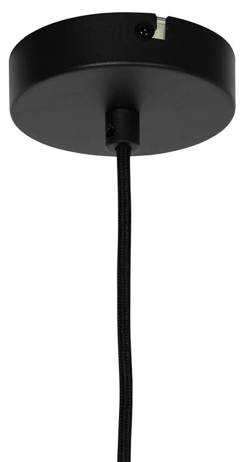 Moderné závesné svietidlo čierne s opálovým sklom - Drop