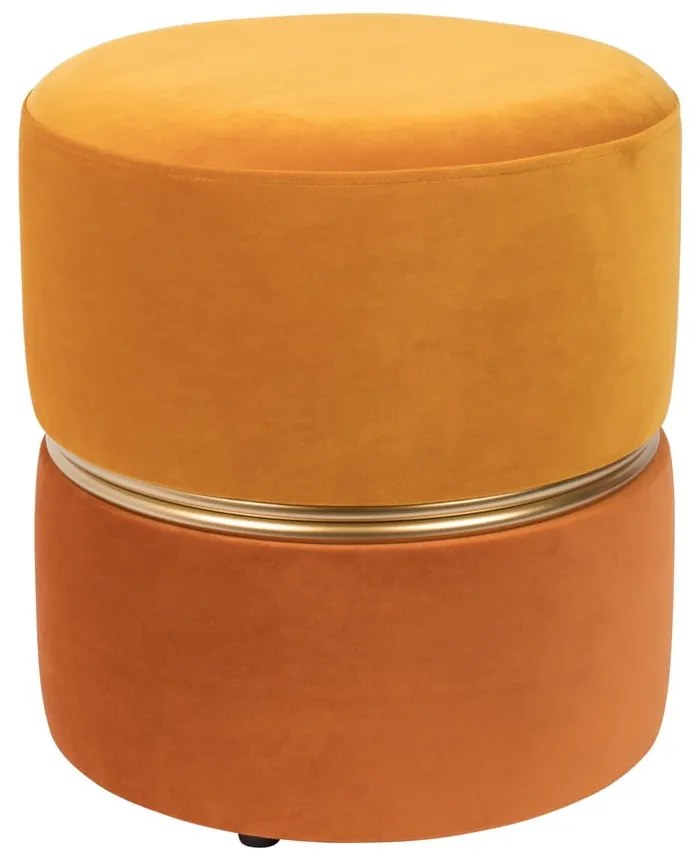 Oranžový zamatový taburet Bubbly – White Label