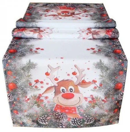 Obrus Vianočný sob Rudolf 40x140 cm