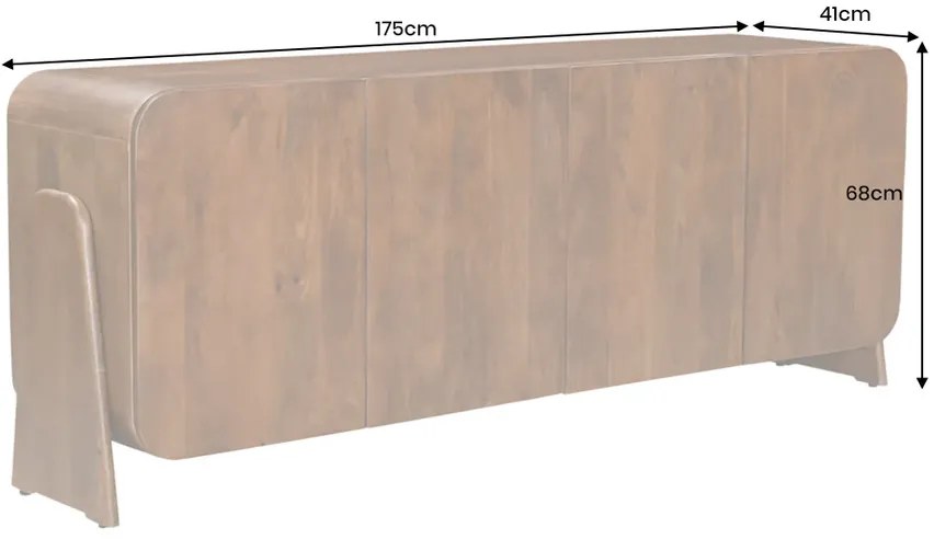 Komoda BRASIL 175 cm mangové drevo hnedá