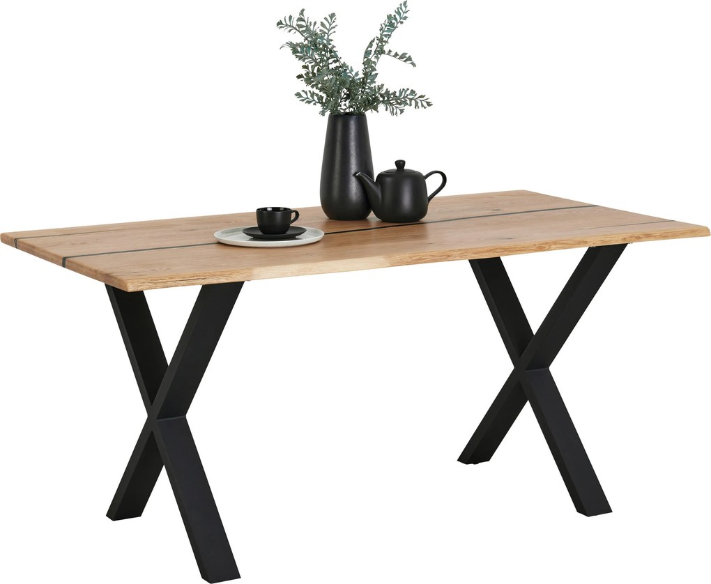 XXXLutz JEDÁLENSKÝ STÔL, dub, čierna, divoký dub, 160/90/75 cm Landscape - Stoly - 002741013601