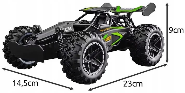 Kruzzel 22439 Terénne auto RC 1:18, 2.4Ghz, 15 km/h čierne