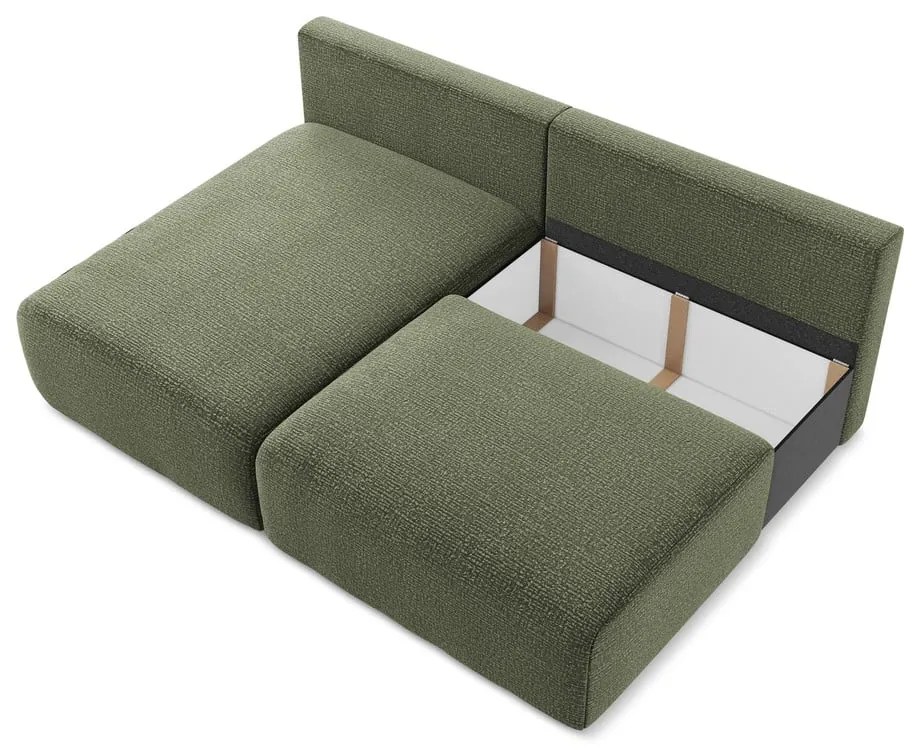 Zelená rozkladacia/s úložným priestorom rohová pohovka (ľavý roh) Kalena – Makamii