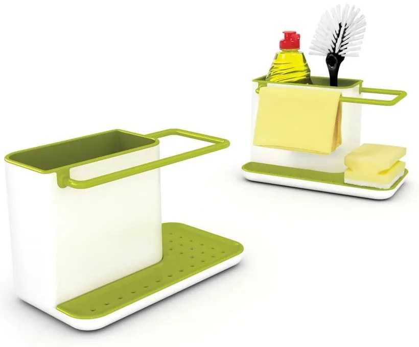 Bielo-zelený kuchynský stojan na umývacie prostriedky Joseph Joseph Caddy Sink Tidy