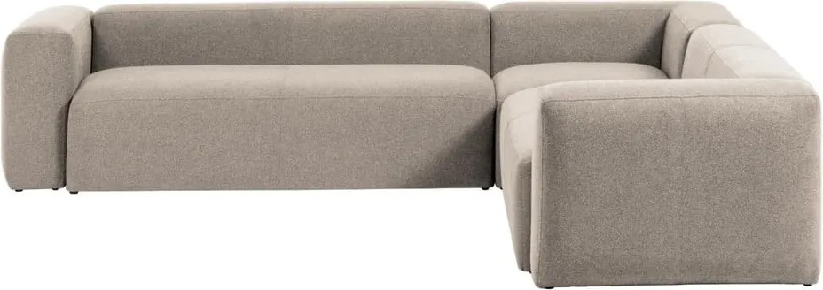 Béžová ženilková rohová pohovka Blok – Kave Home