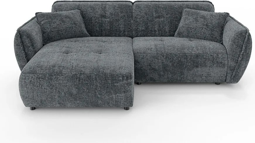 Tmavosivá ženilková rohová pohovka (ľavý roh/s leňoškou) Nelia – Ropez