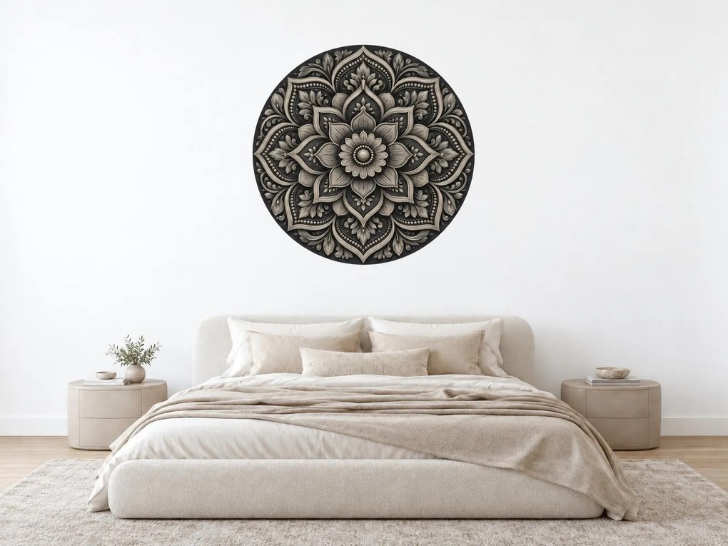 Černá mandala arch 46 x 46 cm