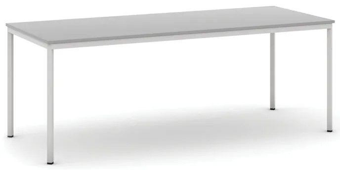 Jedálenský stôl, 200x80 cm , sivá podnož, sivá
