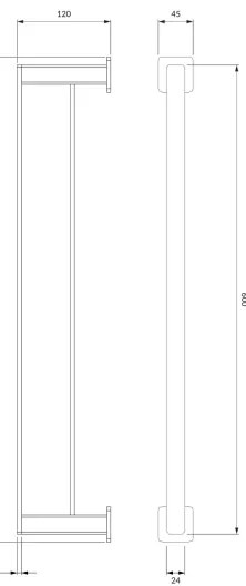 OMNIRES NL80226CR - Nástenný vešiak na uteráky NELSON 62 cm lesklý chróm