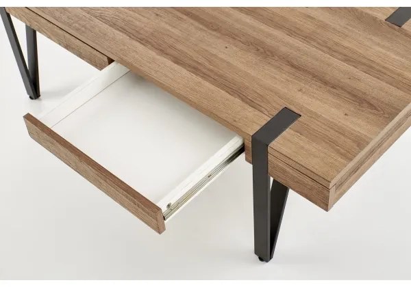 Konferenčný stolík TULUZA 41x120 cm zlatý orech/čierna