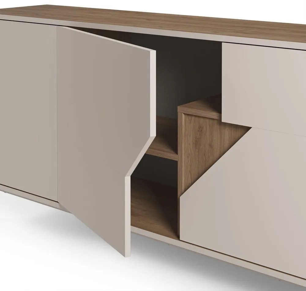 Komoda v dekore duba v krémovo-prírodnej farbe 150x80x40 cm Lilou – Marckeric