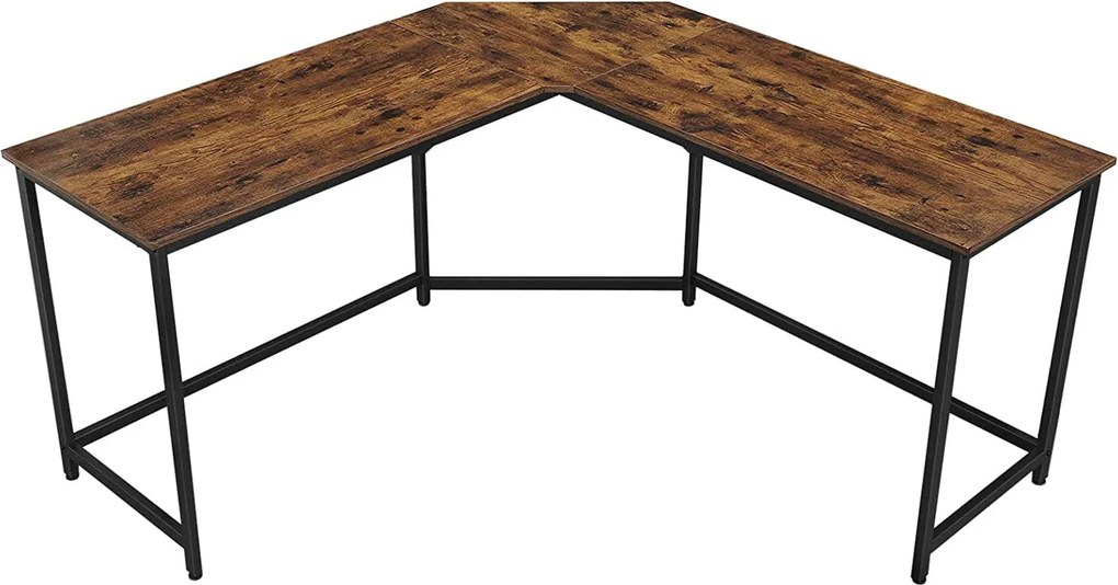 Dekorstudio Rohový písací stôl LWD73X v rustikálnom štýle 149x149x75 cm - hnedý