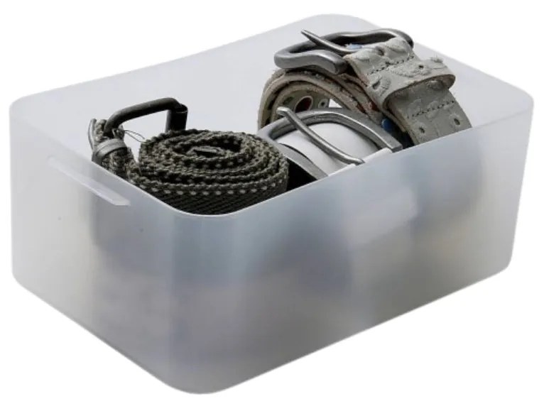 Plastový úložný organizér Pure Box A5 stredný, mliečny