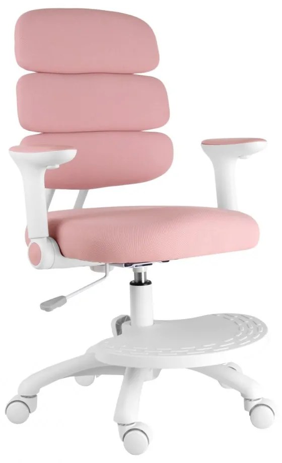Detská rastúca stolička Neoseat KIDDY THREE — látka, prateľný poťah, ružová