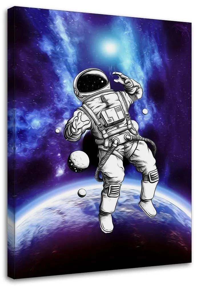 Gario Obraz na plátne Astronaut vo fialovom priestore - Pau Fernandez Rozmery: 40 x 60 cm