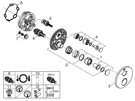 GROHE 24076000 - Termostatická sprchová batéria GROHTHERM lesklý chróm