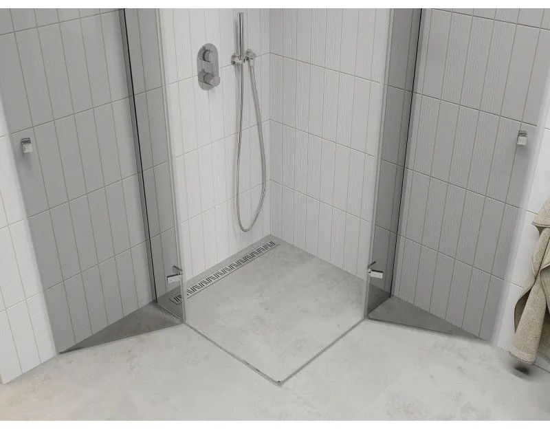 Mexen Roma Duo, sprchovací kút 70 (dvere) x 70 (dvere) cm, 6mm číre sklo, chrómový profil, 854-070-070-02-00