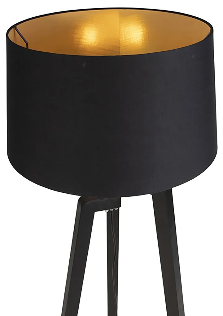 Inteligentná stojaca lampa s tienidlom čierna so zlatom 50 cm vrátane WiFi A60 - Puros