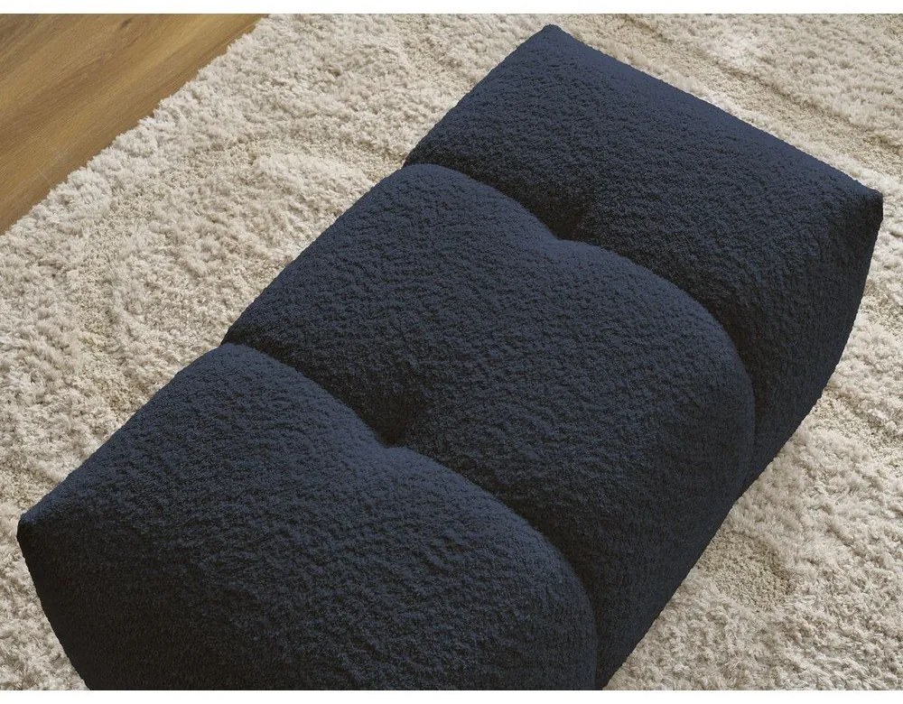 Modrá podnožka z textílie buklé Roxelane – Bobochic Paris